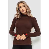 Гольф женский однотонный, цвет шоколадный, 204R052