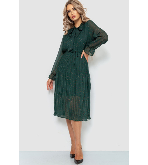 Сукня вільного крою шифонова, колір темно-зелений, 204R721
