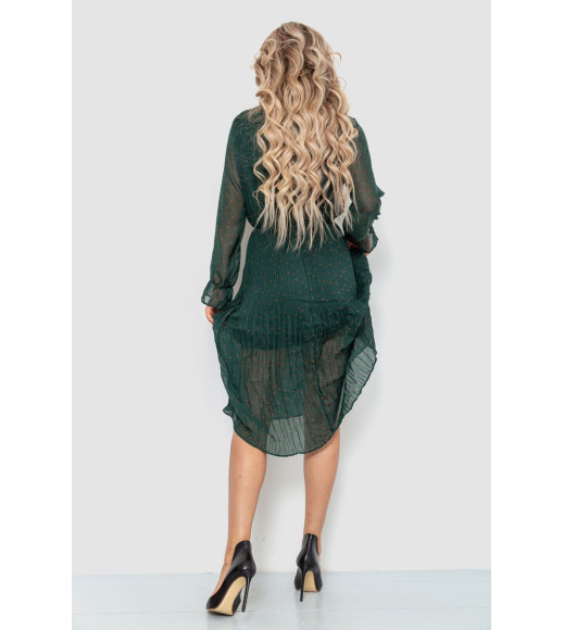 Платье шифоновое свободного кроя, цвет темно-зеленый, 204R721