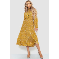 Платье с цветочным принтом, цвет горчичный, 204R929