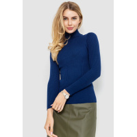 Стильный женский гольф в рубчик, цвет синий, 204R001