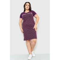 Платье в клетку повседневное, цвет темно-фиолетовый, 231R6404