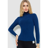 Гольф женский в рубчик, цвет синий, 204R051