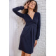 Міні-сукня з V-подібним вирізом, синього кольору, 167R050-2