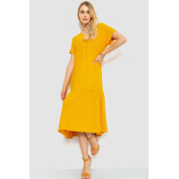 Платье свободного кроя, цвет горчичный, 230R030