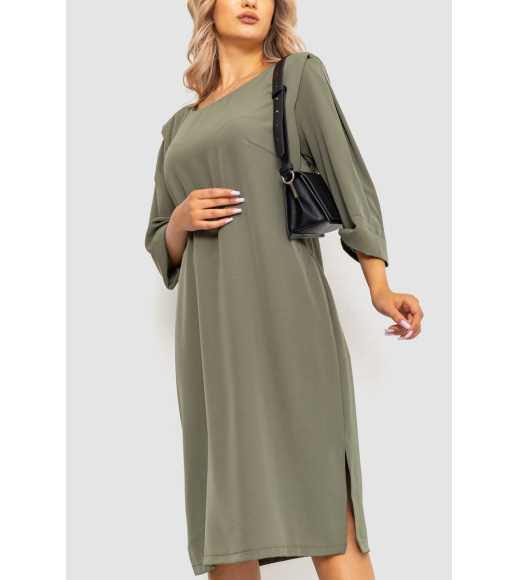 Сукня класична батал, колір хакі, 183R678