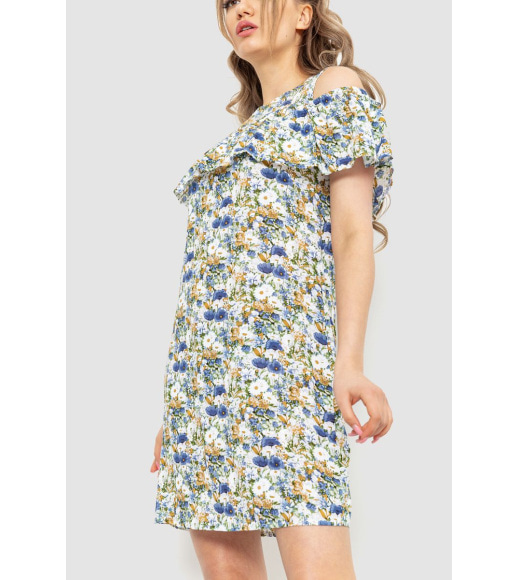 Платье с принтом, цвет молочно-синий, 230R24-1