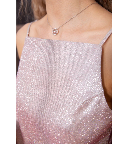 Мини-платье на бретелях, розово-серого цвета, 115R0464