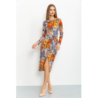 Платье с поясом, цвет разноцветный, 167R808