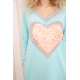 Свободное женское платье, с сердцем, цвет Бирюзовый, 167R2-3