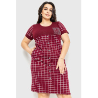Платье в клетку повседневное, цвет бордовый, 231R6418