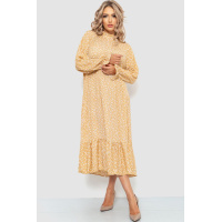 Платье свободного кроя с цветочным принтом, цвет бежевый, 204R201