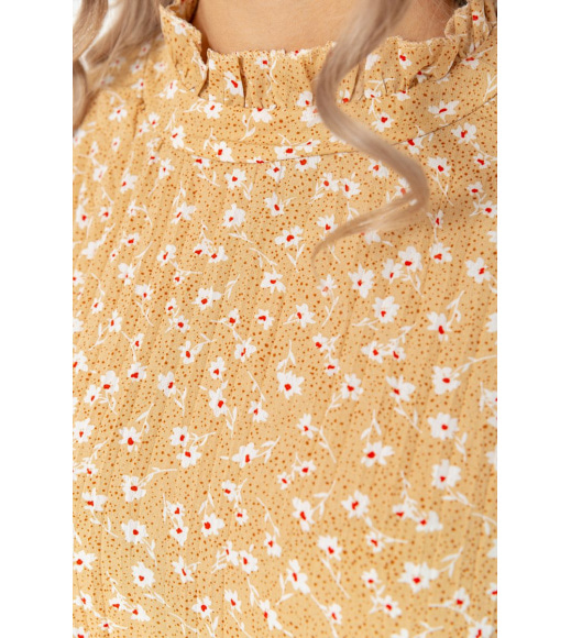 Платье свободного кроя с цветочным принтом, цвет бежевый, 204R201