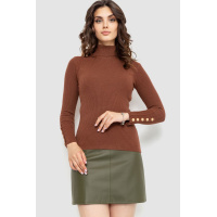 Гольф женский в рубчик, цвет коричневый, 204R036