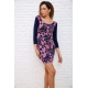Приталенное короткое платье, сине-розового цвета в принт, 167R041-1