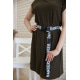 Літня сукня з короткими рукавами і пояском, колір Хакі, 119R406-1