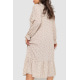 Сукня шифонова з принтом, колір бежево-коричневий, 204R201-1
