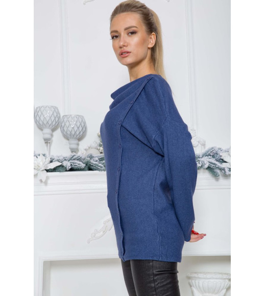 Женский свитер свободного кроя, цвета джинс, 131R8059