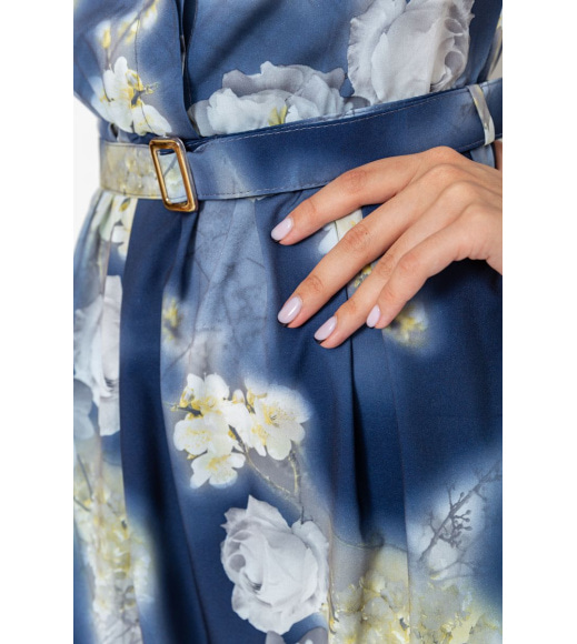 Сукня з квітковим принтом, колір синьо-сірий, 230R040-6
