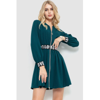Платье женское на молнии, цвет зеленый, 102R076-1