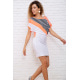 Летнее платье, бело-оранжевого цвета в полоску, 167R100-3