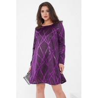 Короткое платье, фиолетового цвета, из люрекса, 153R4052