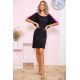 Мини-платье с короткими рукавами, черно-розового цвета, 167R150-1