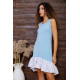 Летнее платье, с рюшей голубого цвета, 167R100-2