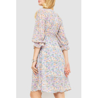 Платье шифоновое с цветочным принтом, цвет сиренево-бежевый, 214R6112-1