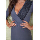 Короткое платье с кружевом, серого цвета, 172R43-1