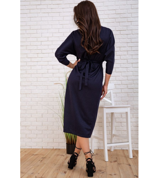 Женское платье-халат с рукавами 3/4, цвет Темно-синий, 167R5-1-1