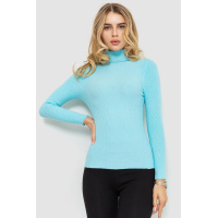 Стильный женский гольф в рубчик, цвет бирюзовый, 204R001