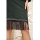 Сукня жіноча міді, з бахромою, колір Зелений, 167R1628