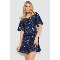 Платье в горох, цвет темно-синий, 230R036-1