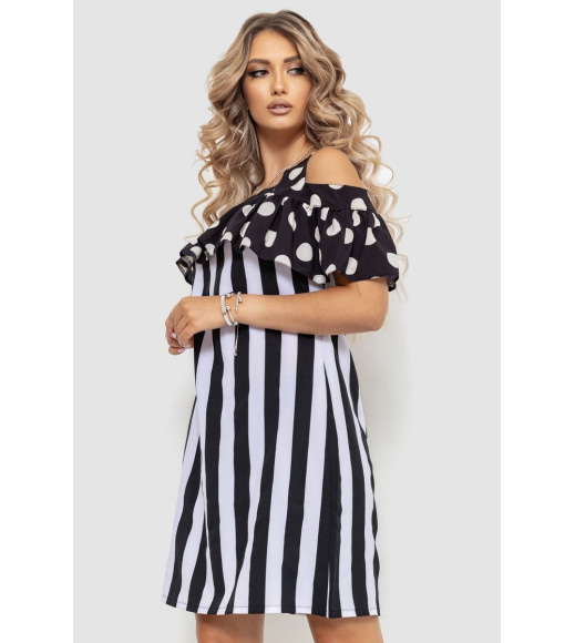 Сукня жіноча, колір чорно-білий, 104R0004