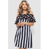 Платье женское, цвет черно-белый, 104R0004