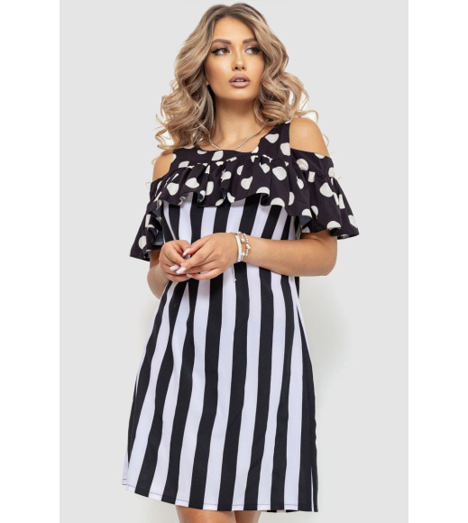 Сукня жіноча, колір чорно-білий, 104R0004