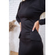 Сукня середньої довжини з розрізом, чорного кольору, 167R070