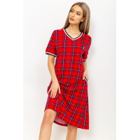 Платье женское в клетку домашнее, цвет красный, 219RT-410