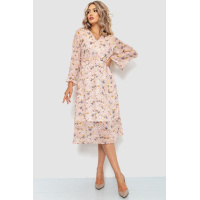 Платье шифоновое, цвет пудровый, 204R1876