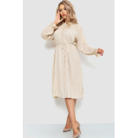 Платье свободного кроя шифоновое, цвет светло-бежевый, 204R701