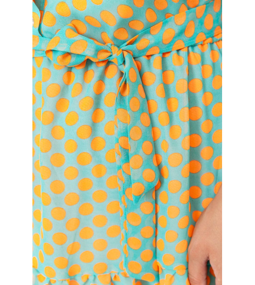 Сукня у горох, колір м'ятно-оранжевий, 230R023-11