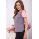 Серо-розовая женская футболка, из натуральной ткани, 102R289-1