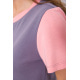 Сіро-рожева жіноча футболка, з натуральної тканини, 102R289-1
