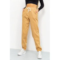 Спорт брюки женские на флисе, цвет бежевый, 119R167