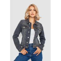 Куртка женская джинсовая однотонная, цвет серый, 247R030-2