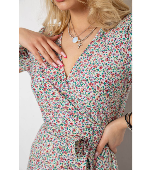 Сарафан с цветочным принтом на запах, цвет разноцвет , 241R185