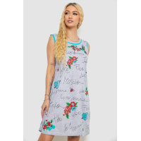 Платье с принтом домашнее, цвет серо-мятный, 238RV145