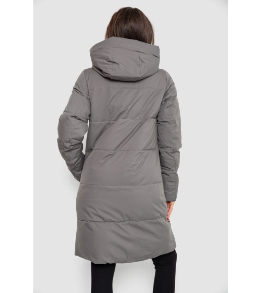 Пуховик женский удлиненный, цвет серый, 243R2307