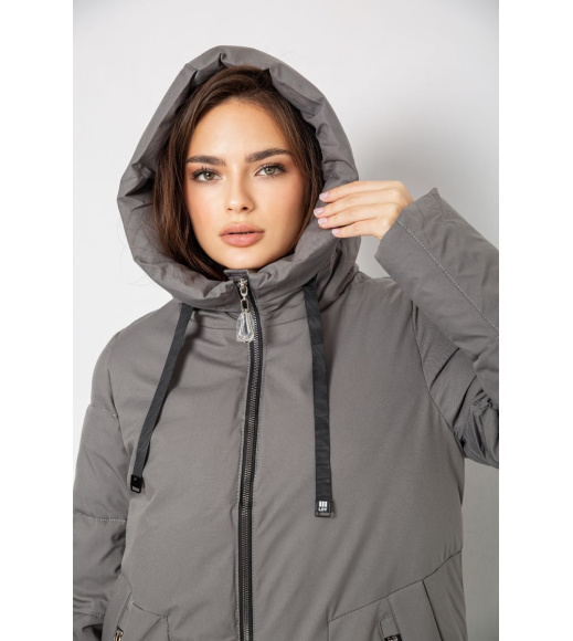 Пуховик женский удлиненный, цвет серый, 243R2307